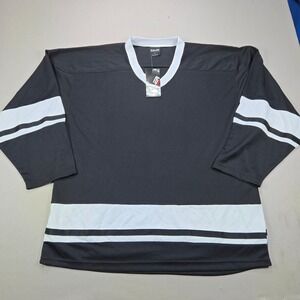 EALER Hockey Jersey Practice Striped Black White Mens Size Large NEW